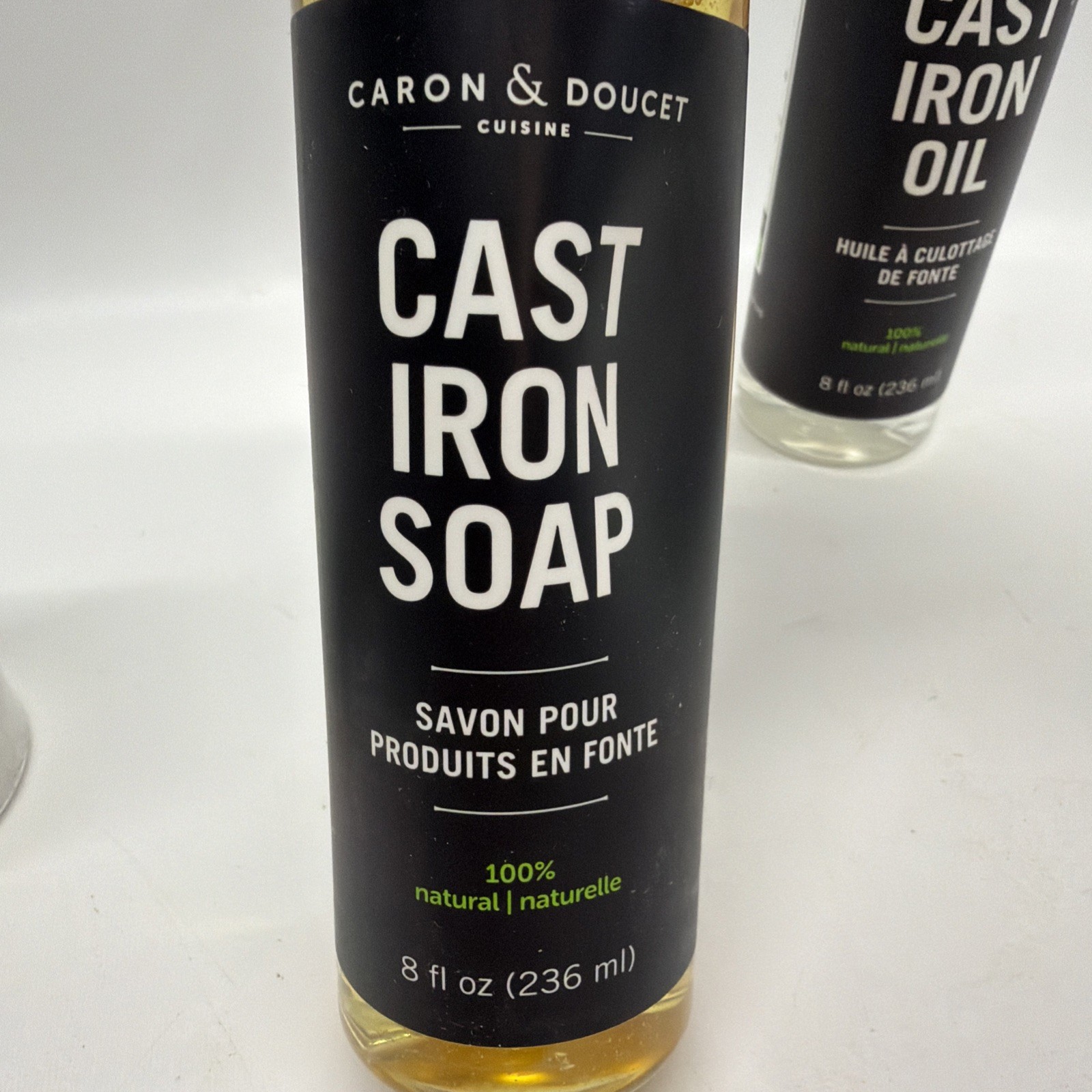 CARON & DOUCET Cast Iron Cleaning Set Soap Scrub & Oil New 100% Natural
