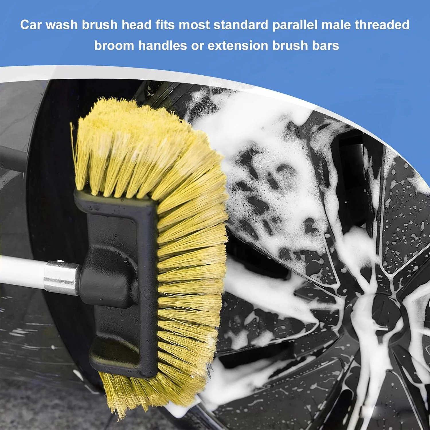 10″ Car Wash Brush Head Super Soft Bristle for RV Boat Truck Auto Walls Cleaning
