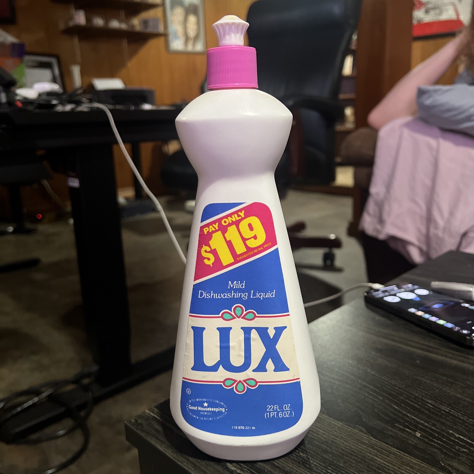 Vintage Lever Brothers co. LUX Mild Dishwashing Liquid 22 oz 1980s dishwash Soap