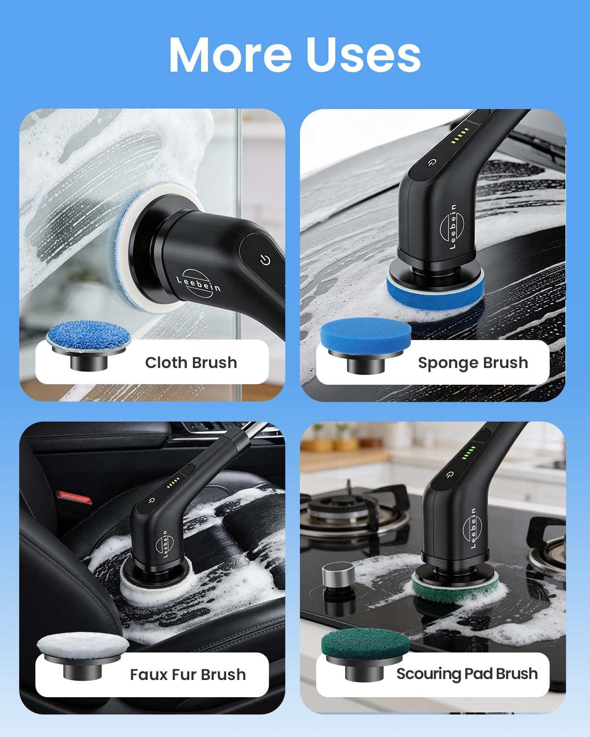 Electric Spin Scrubber, Cordless Cleaning Brush with 8 Replaceable Brush Head…