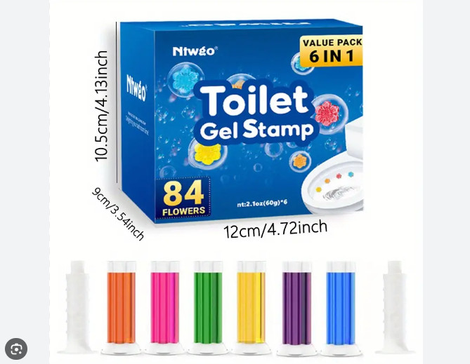Toilet Gel Stamp, Value Pack 6 in 1 84 flowers