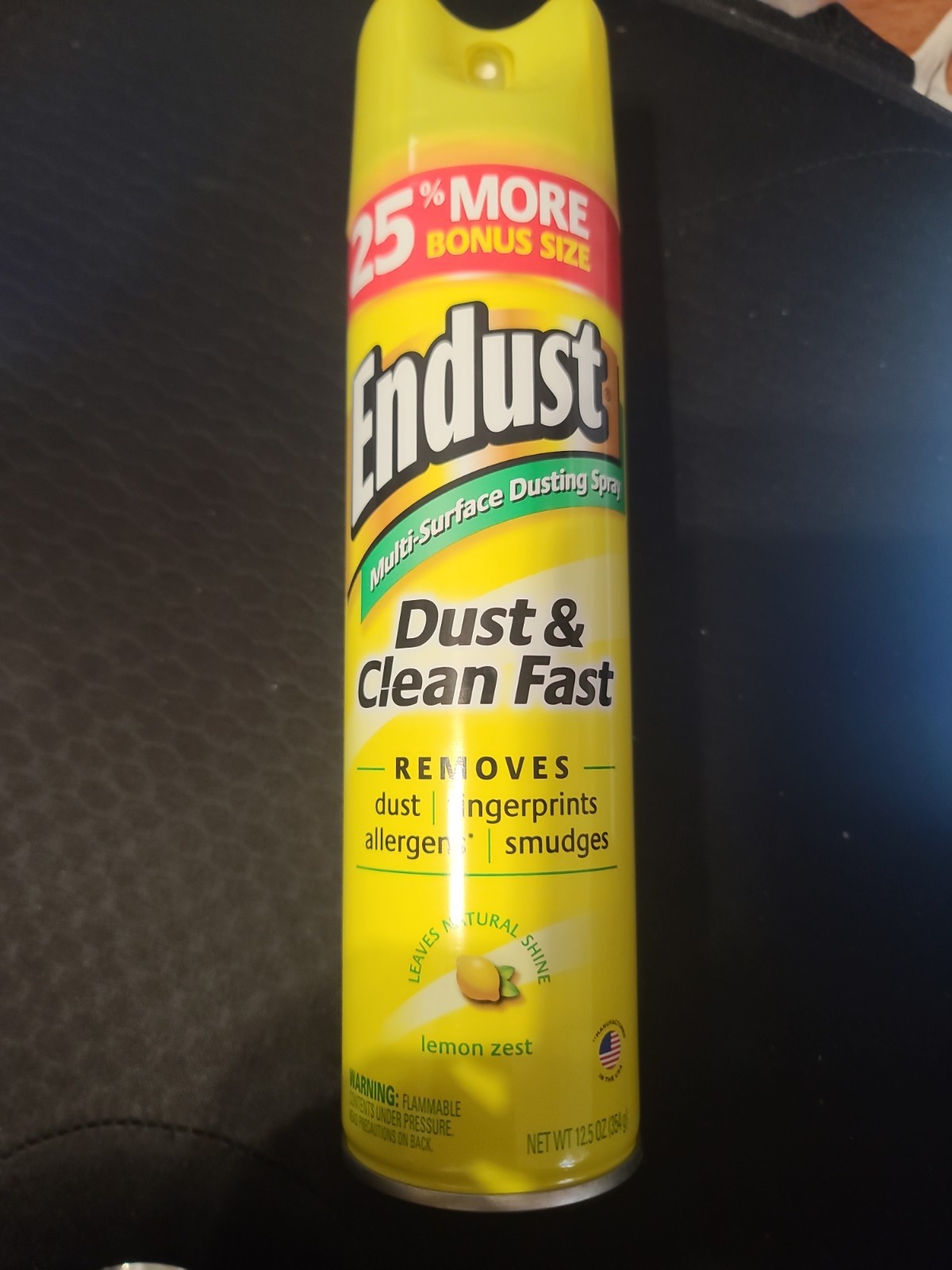 Endust® Multi-Surface Dusting and Cleaning Spray, Lemon Zest, Aerosol, 12.5 oz.
