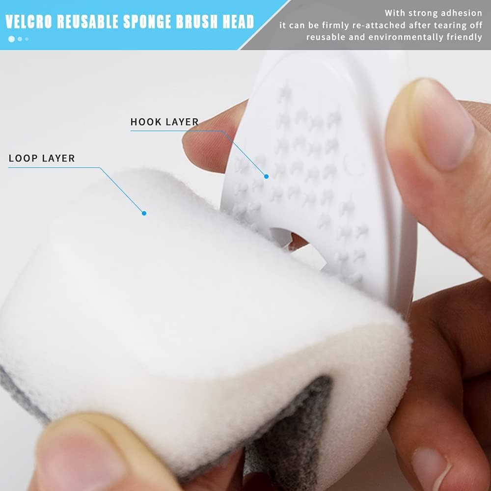 4-in-1 Dish Cleaning Brush Soap Dispensing Dish Brush Set with 4 Replacement Hea