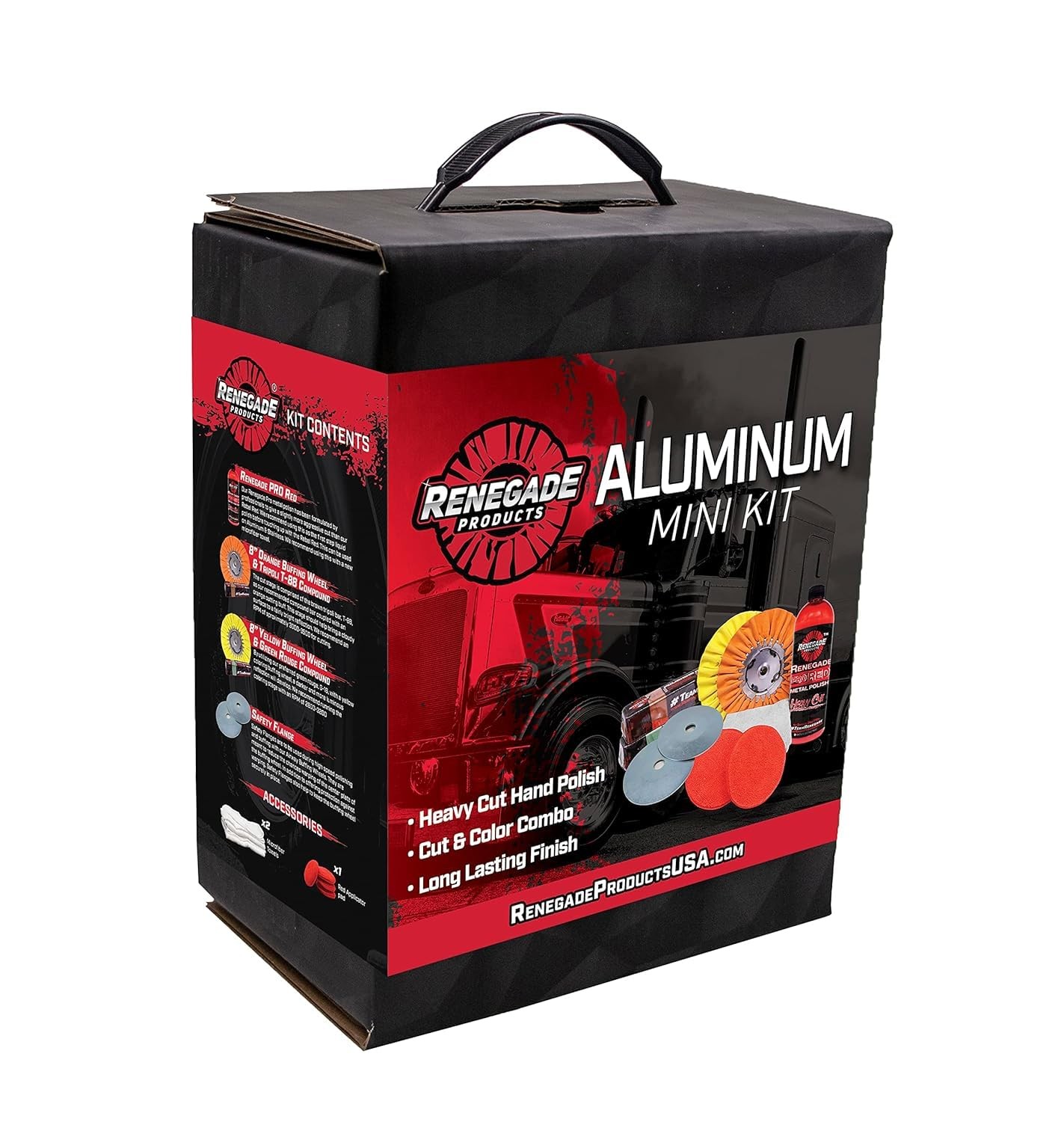 Aluminum Polishing Mini Kit with Buffing Wheels Compounds & Polisher