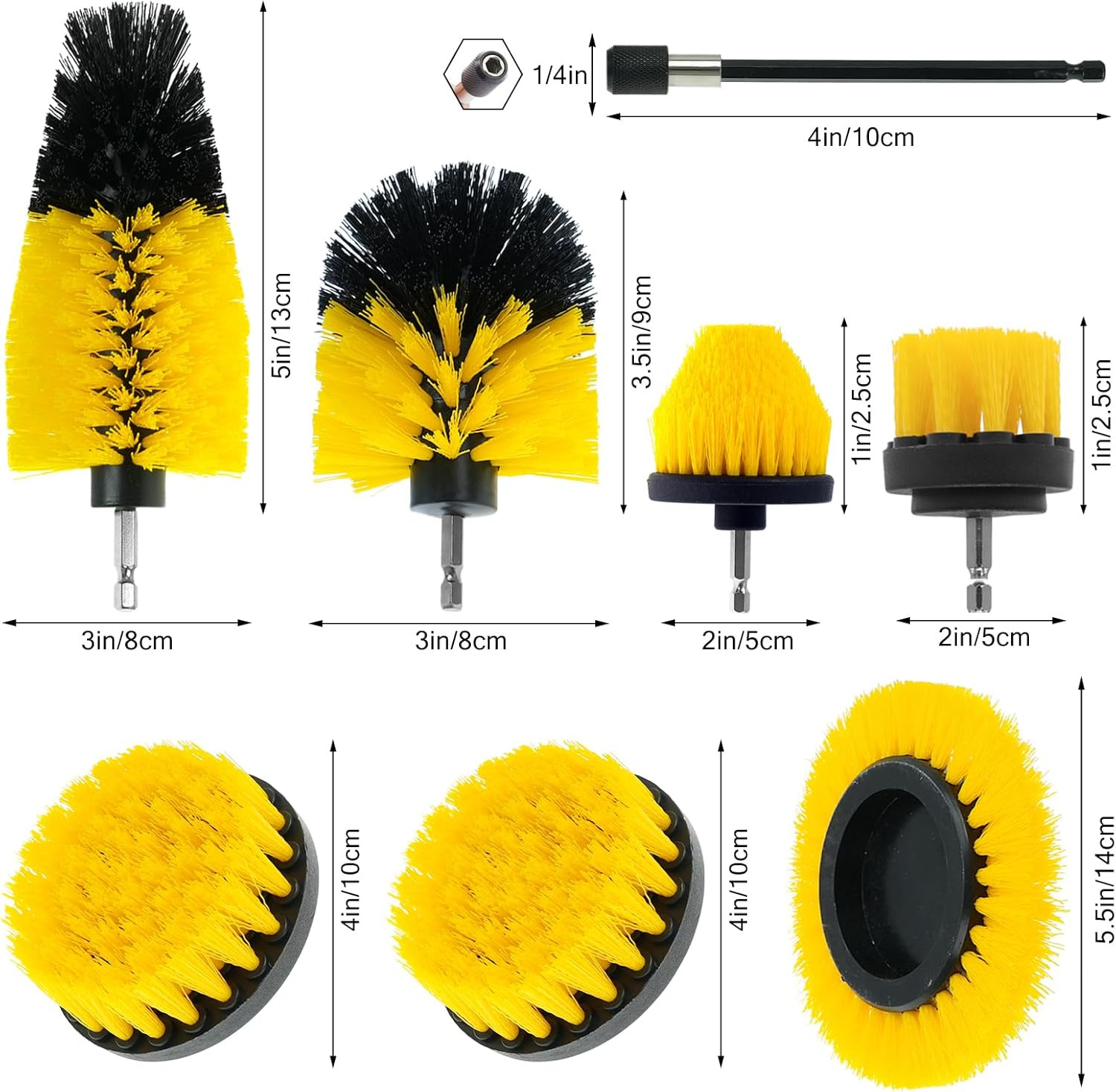 8 Pcs Drill Brush Attachment Set, Power Cleaning Scrub Brush Kit