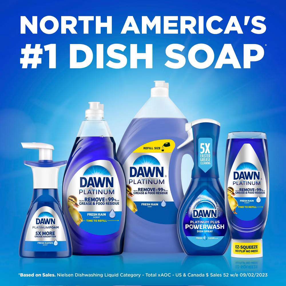Dawn Platinum Powerwash Dishwashing Liquid Dish Soap Spray – Fresh – 16oz