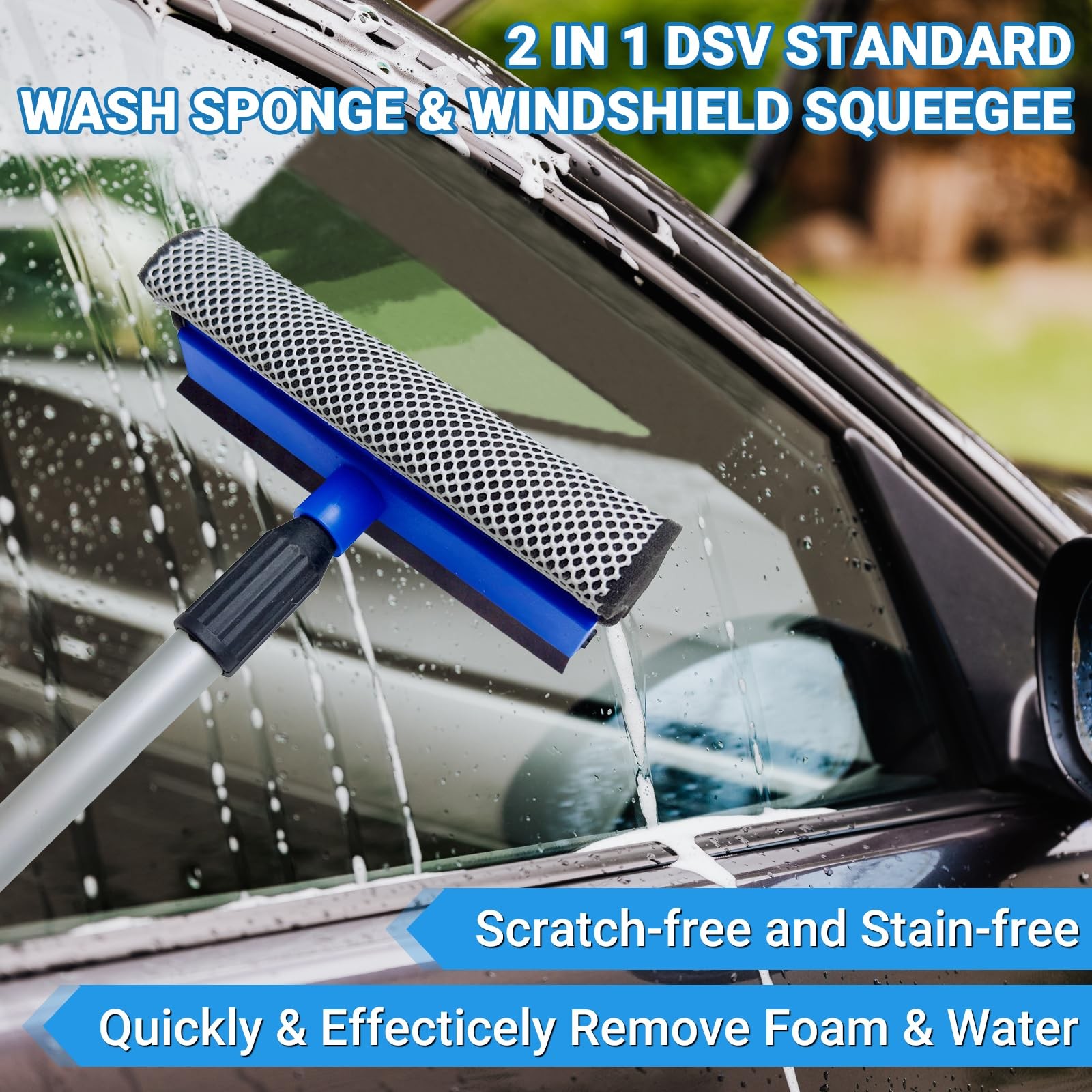 72″ Car Wash Brush with Long Handle, On/Off Switch for Car RV Truck Boat Wash…