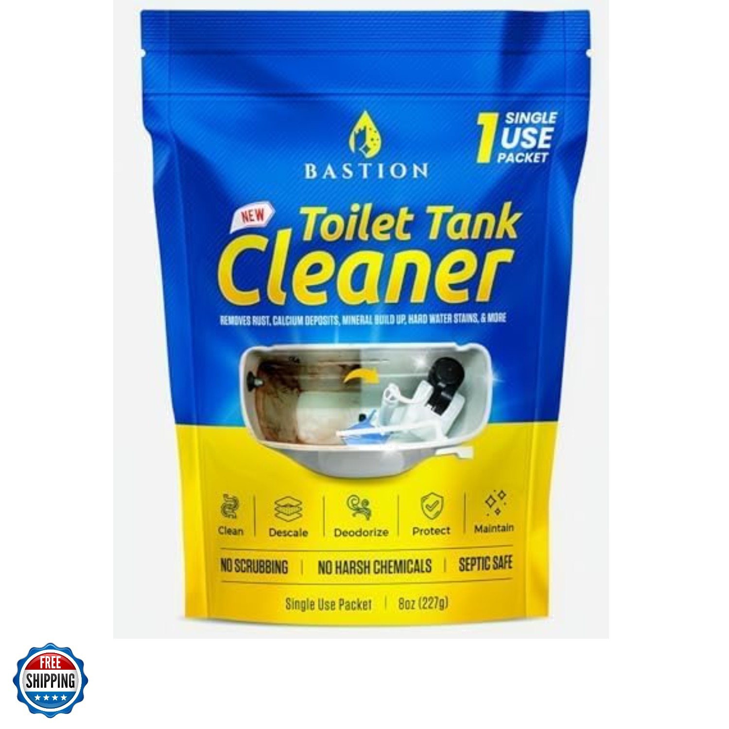 Toilet Tank Cleaner, Single Use 8oz 227g Packet *Not For Toilet Bowl* Removes…