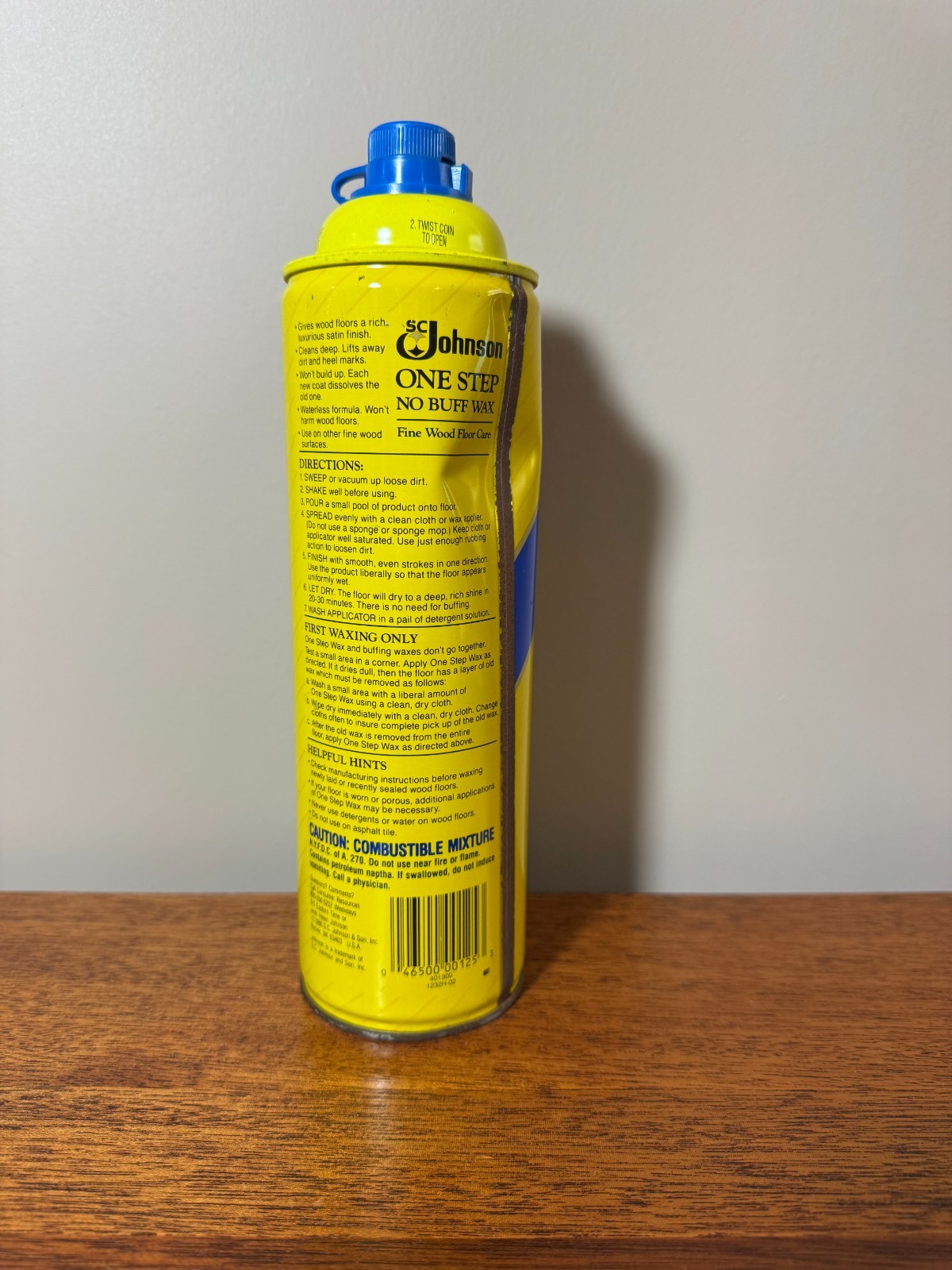 SC Johnson One Step No Buff Wax Fine Wood Floor Care 22Oz Discontinued