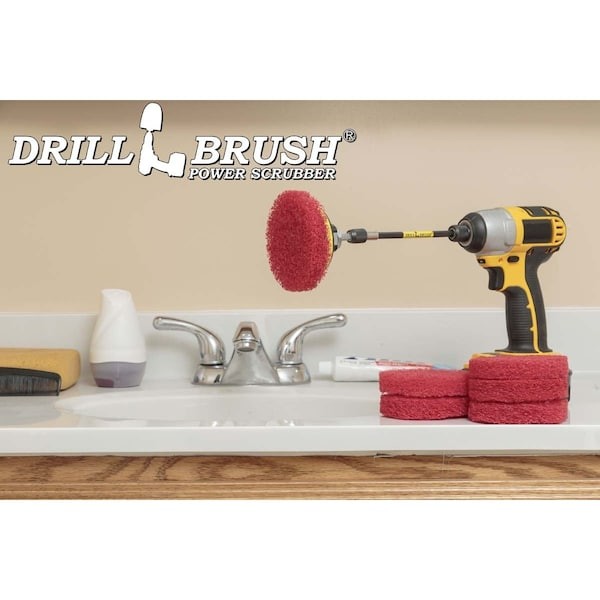 DRILLBRUSH P4-6R-3V-5X-QC-DB Drill Scrubber – Drill Brush Power Scrubber Pads –