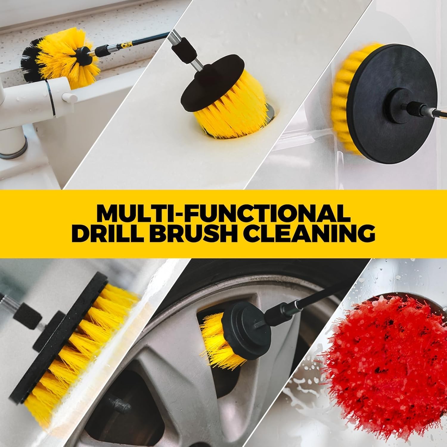 22-Piece Drill Brush Attachment Kit: Perfect for Home & Car Cleaning