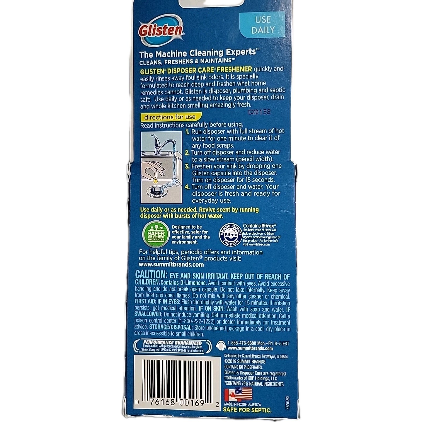 Glisten Garbage Disposer Freshener, Lemon Scent, 10 Capsules Keeps Odor Free