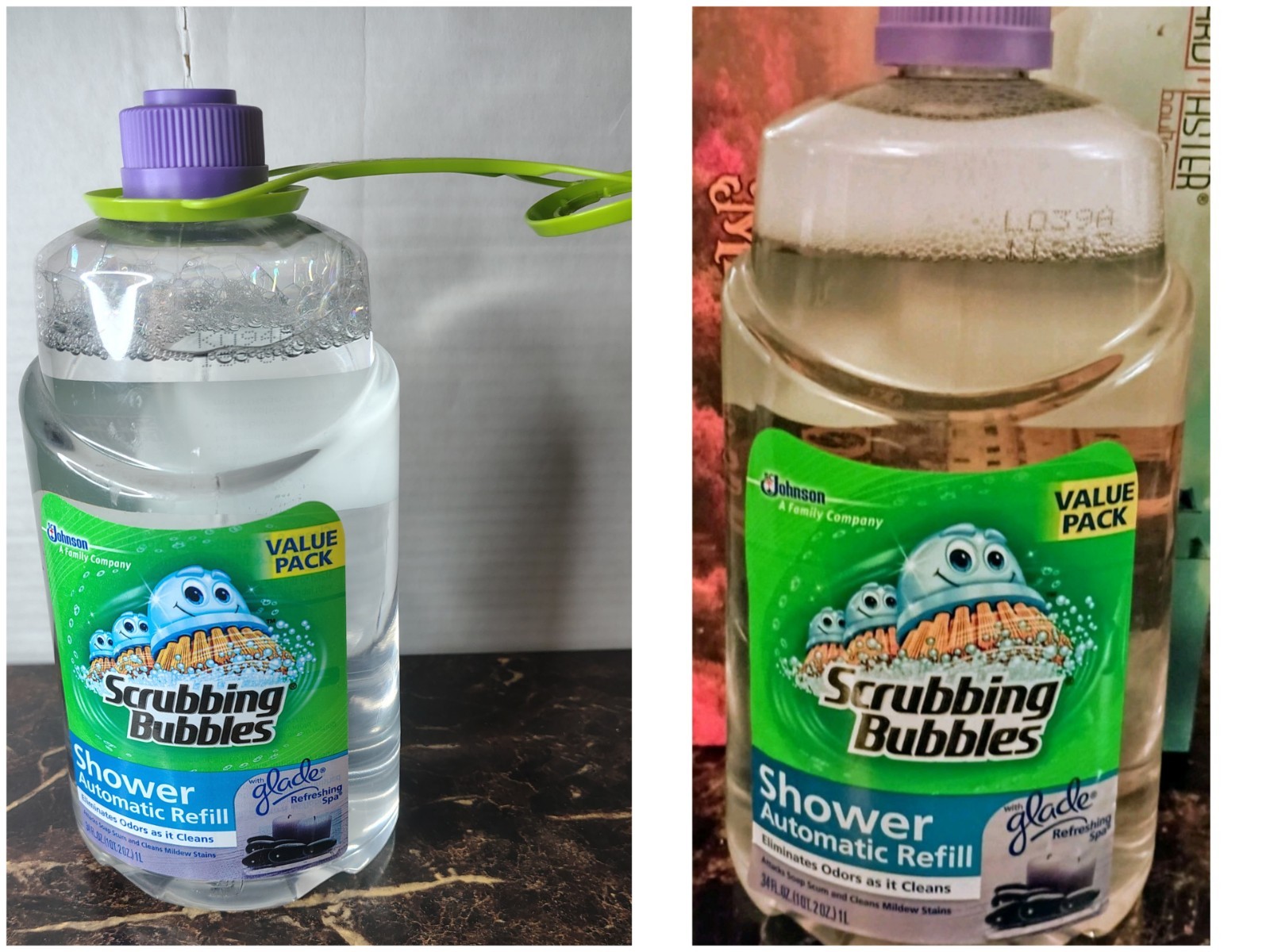 Scrubbing Bubbles Automatic Shower Cleaner Refill Glade Spa 34 oz Lot Of 2 5