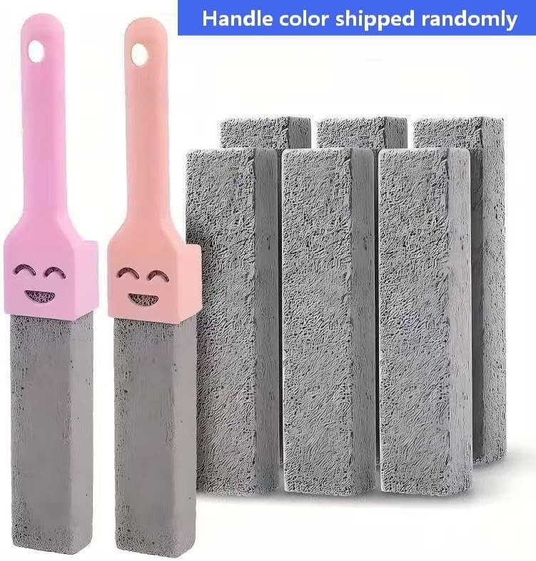 6 Pack Pumice Stone Cleaning,Pumie Scouring Stick W/ Handle Heavy Duty Toilet