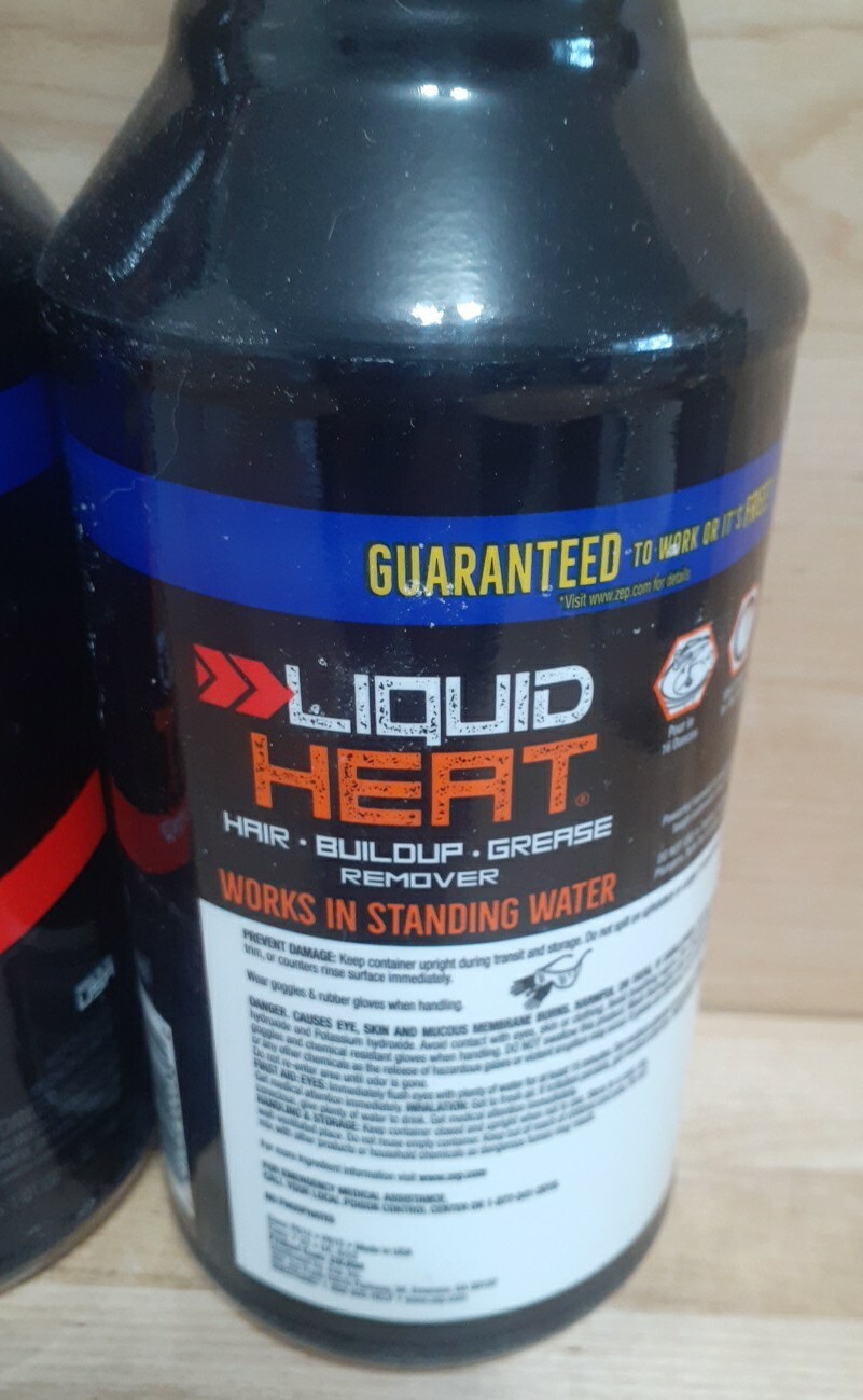 3 BTLS: ZEP Liquid Heat Gel Industrial STRENGTH Drain / Clog Opener 32oz safe!