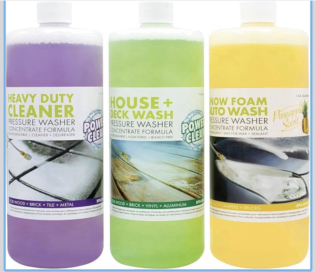 Sun Joe 3 Pack Pressure Washer Concentrate Formula, Biodegradable Detergent Trio