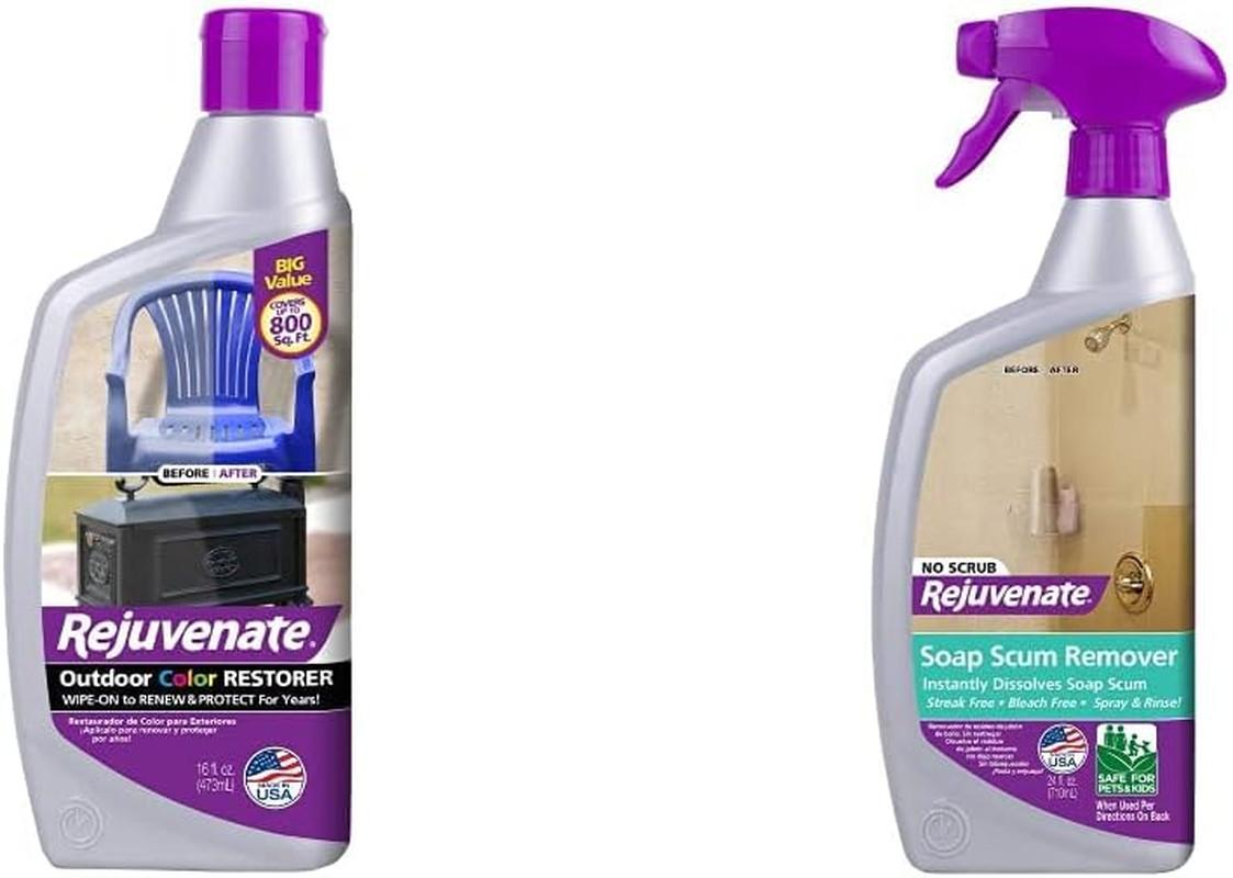 Outdoor Color Restorer, 16 Fl Oz & Scrub Soap Scum Remover Non-Abras