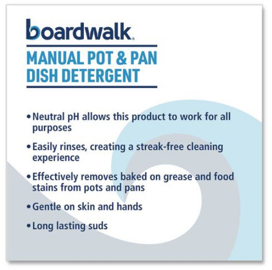 Boardwalk Manual Pot and Pan Dish Detergent Fresh Breeze 38 oz Bottle Pack of 8