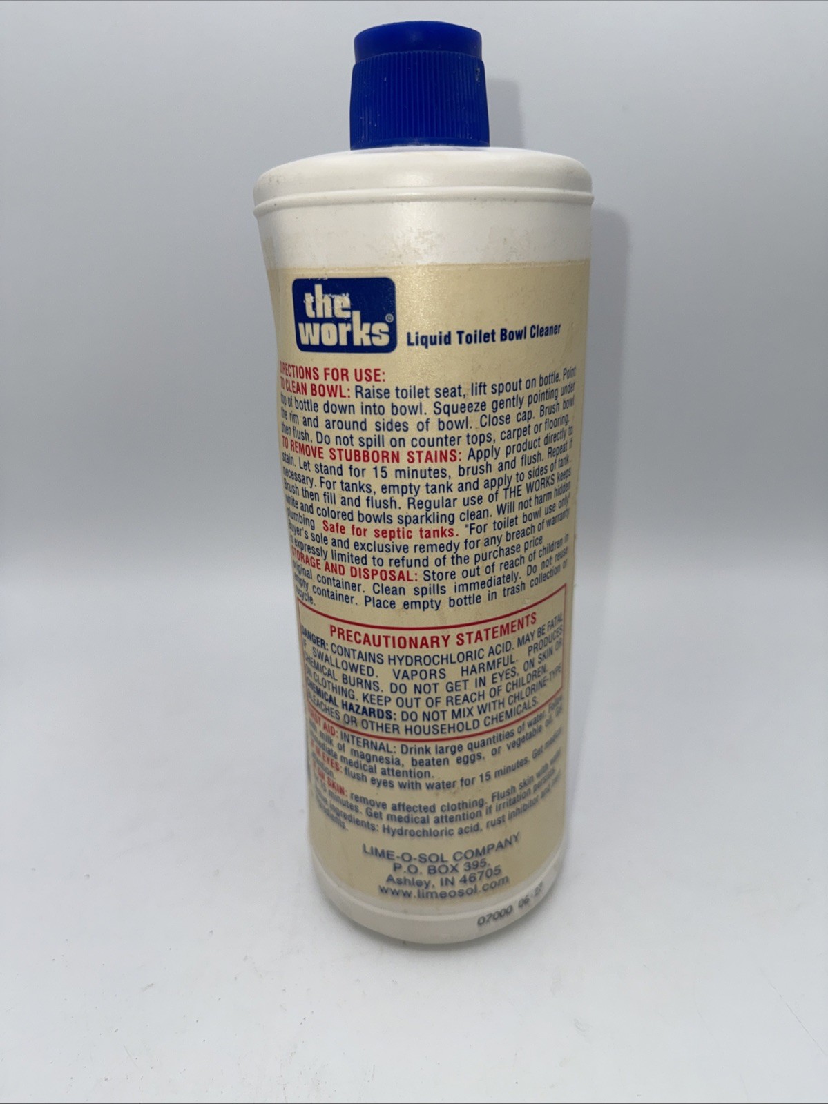 Old Formula! THE WORKS Toilet Bowl Cleaner Almost Full 90’s 32 Oz READ