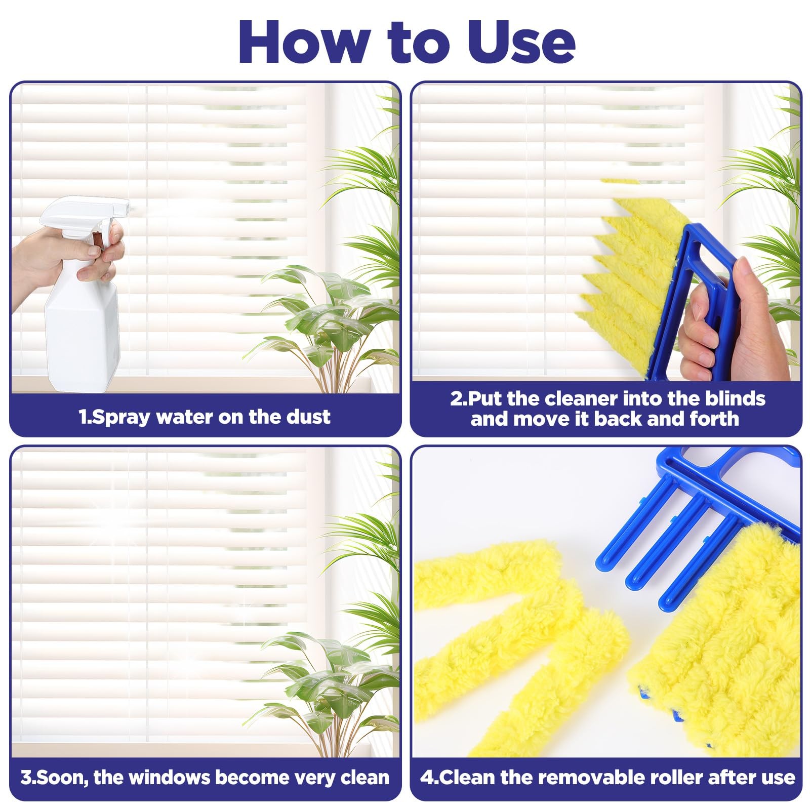Lusofie 4 Pc Blind Cleaner Tool