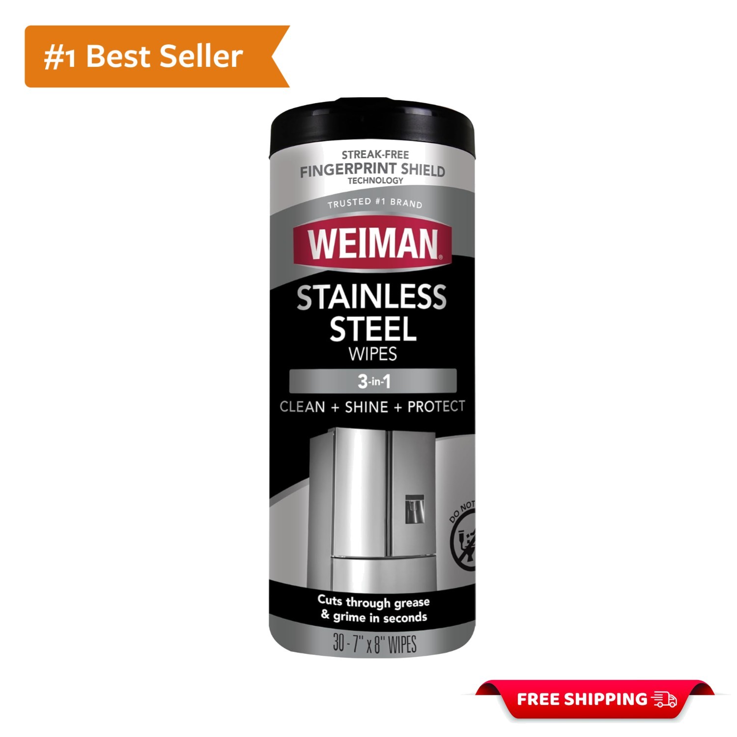 30 Unscented Stainless Steel Wipes – Streak-Free Cleaning Solution by Weiman