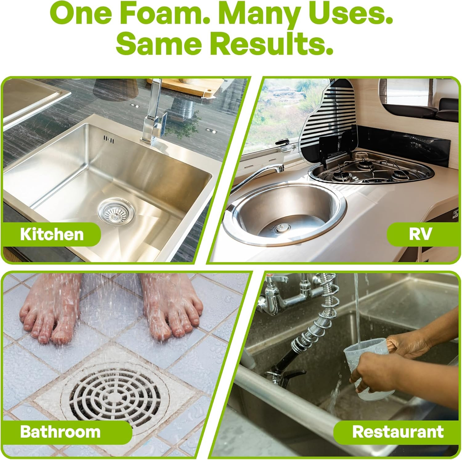 Turbofoam Drain Cleaner – Enzyme Formula for Deep-Cleaning Pipes & Odor Control