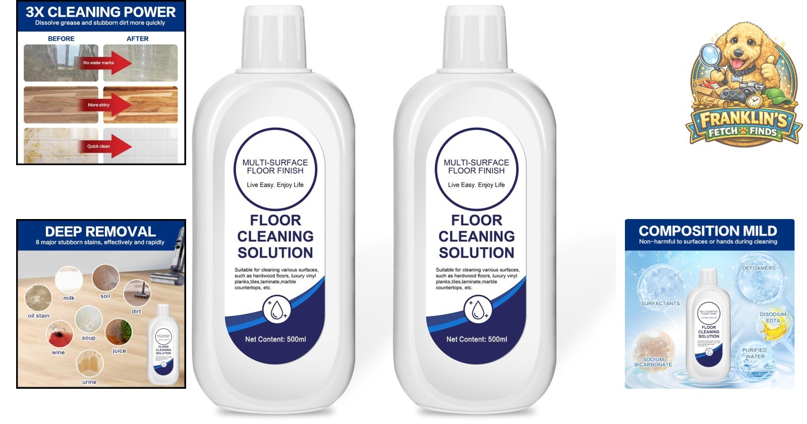 Tineco-Compatible Multi-Surface Floor Cleaner Refill – Eco-Friendly 2 Bottles