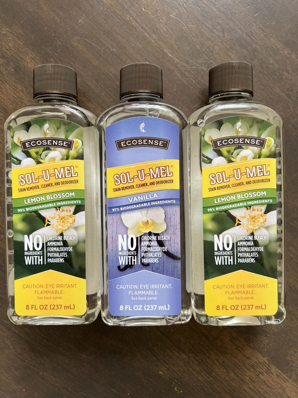 Lot Of 3 Melaleuca Ecosense Sol-u-mel Stain Remover Concentrate Lemon & Vanilla