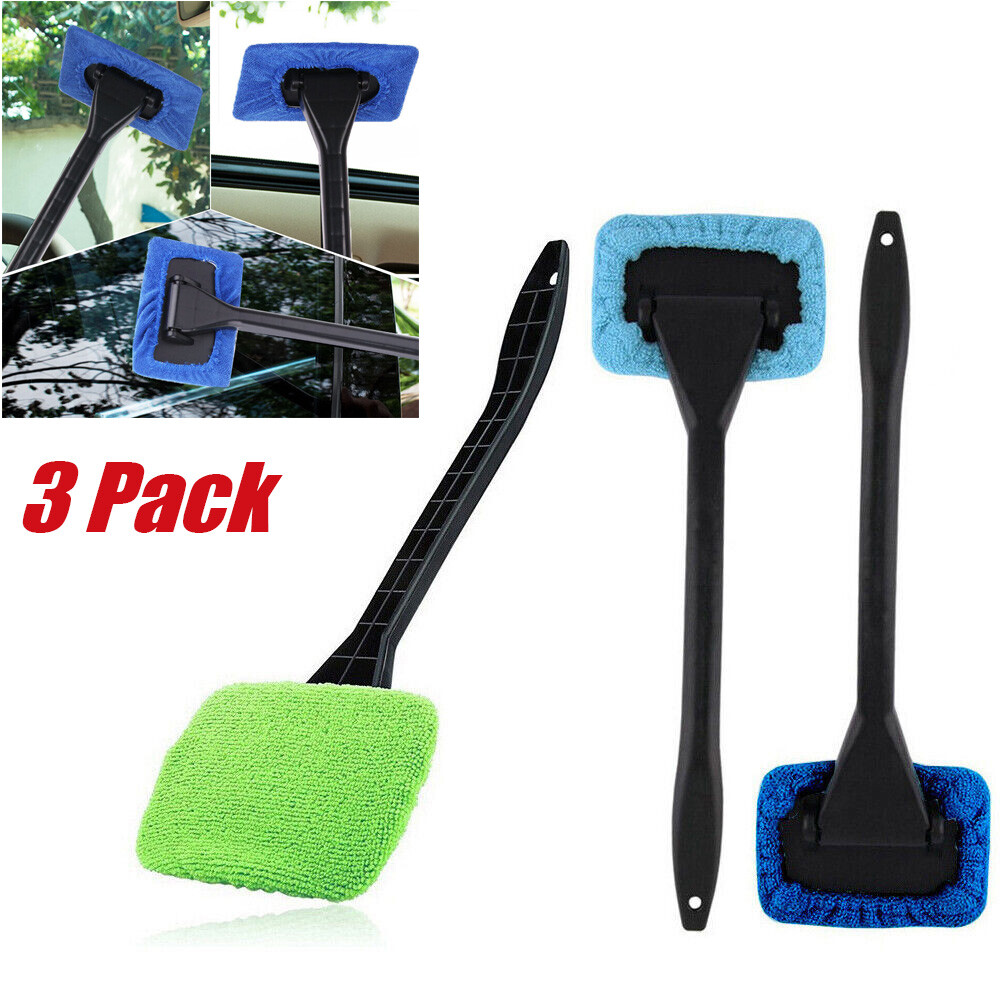 Pro 3 Pack Window Windshield Cleaning Tool Microfiber Car Wiper Glass Brush New