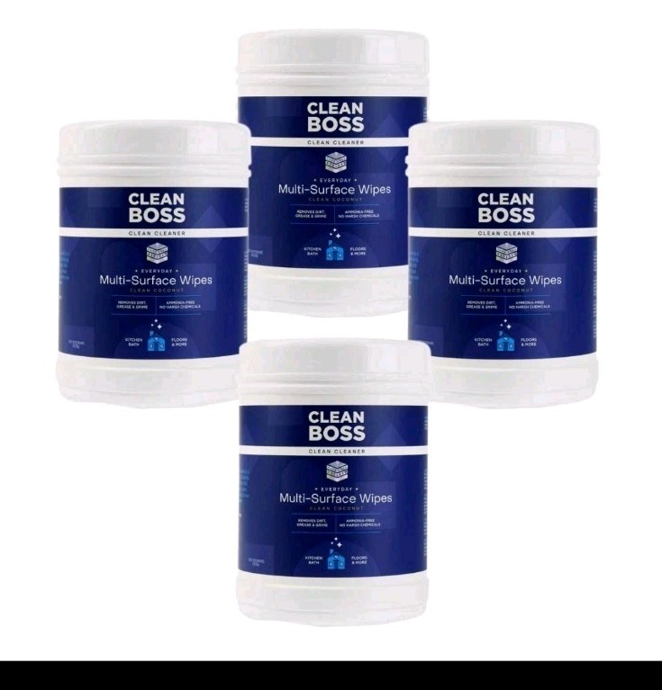 CleanBoss by JOY 2pk 160-count each Multi-Surface Wipes, New, Free Shipping