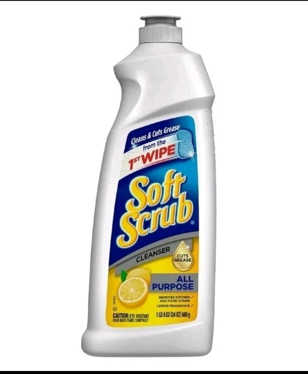 Soft Scrub LEMON Scent Heavy Duty Cleaner 24 oz. Deodorizes Tough Stains.
