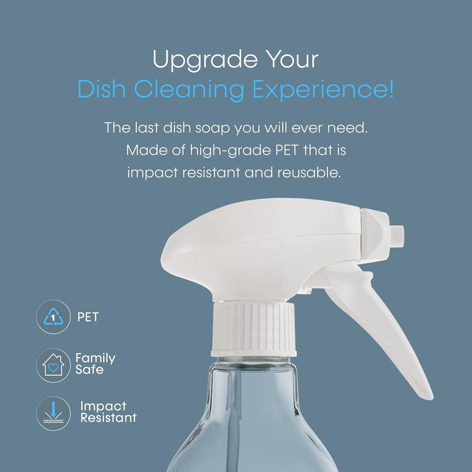 Eversoft Foaming Jet Dish Soap Spray Trigger Bottle for Kitchen/Bathroom/Office/