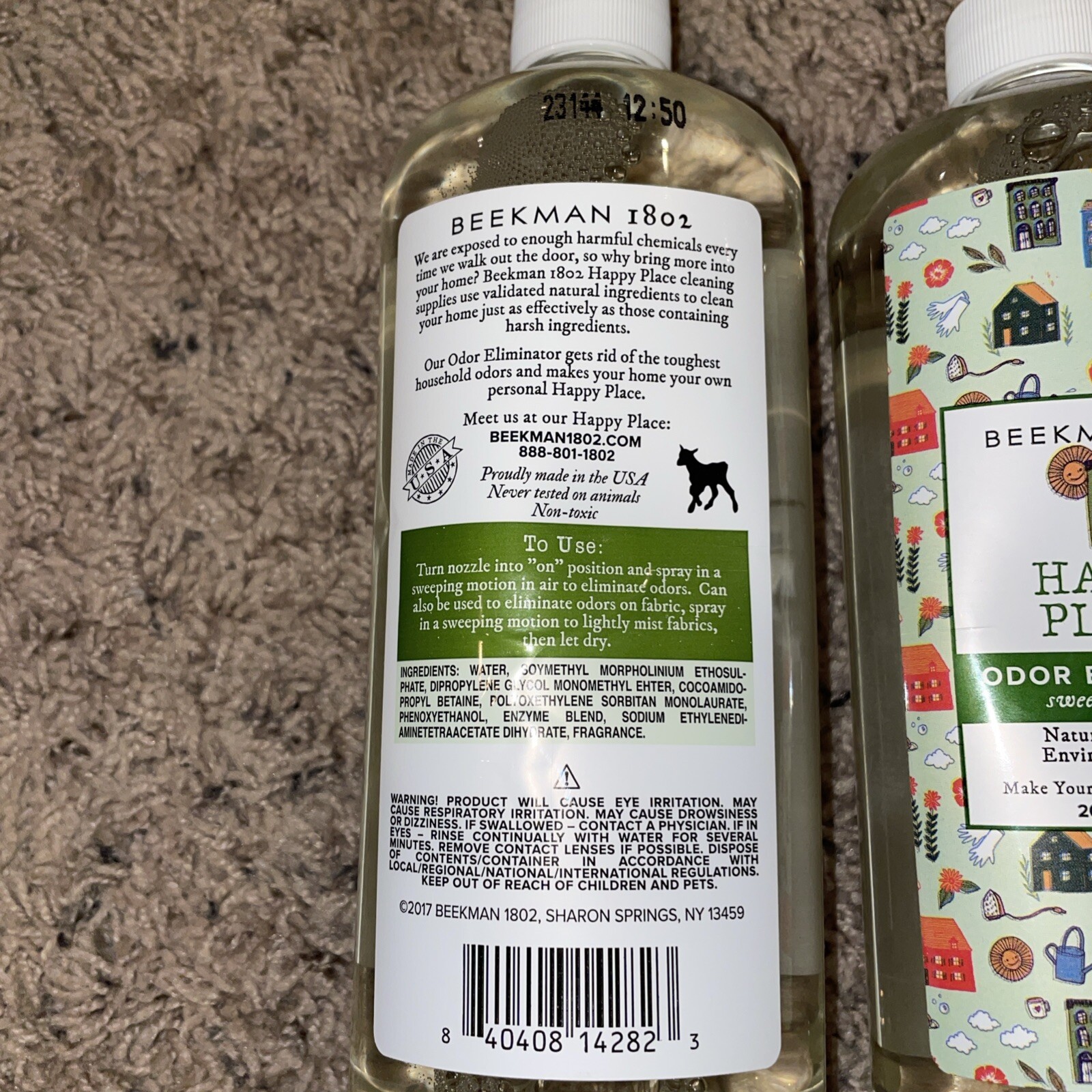 Beekman 1802 Happy Place Odor Eliminator Sweet Grass 20oz Bottles- LOT OF 2