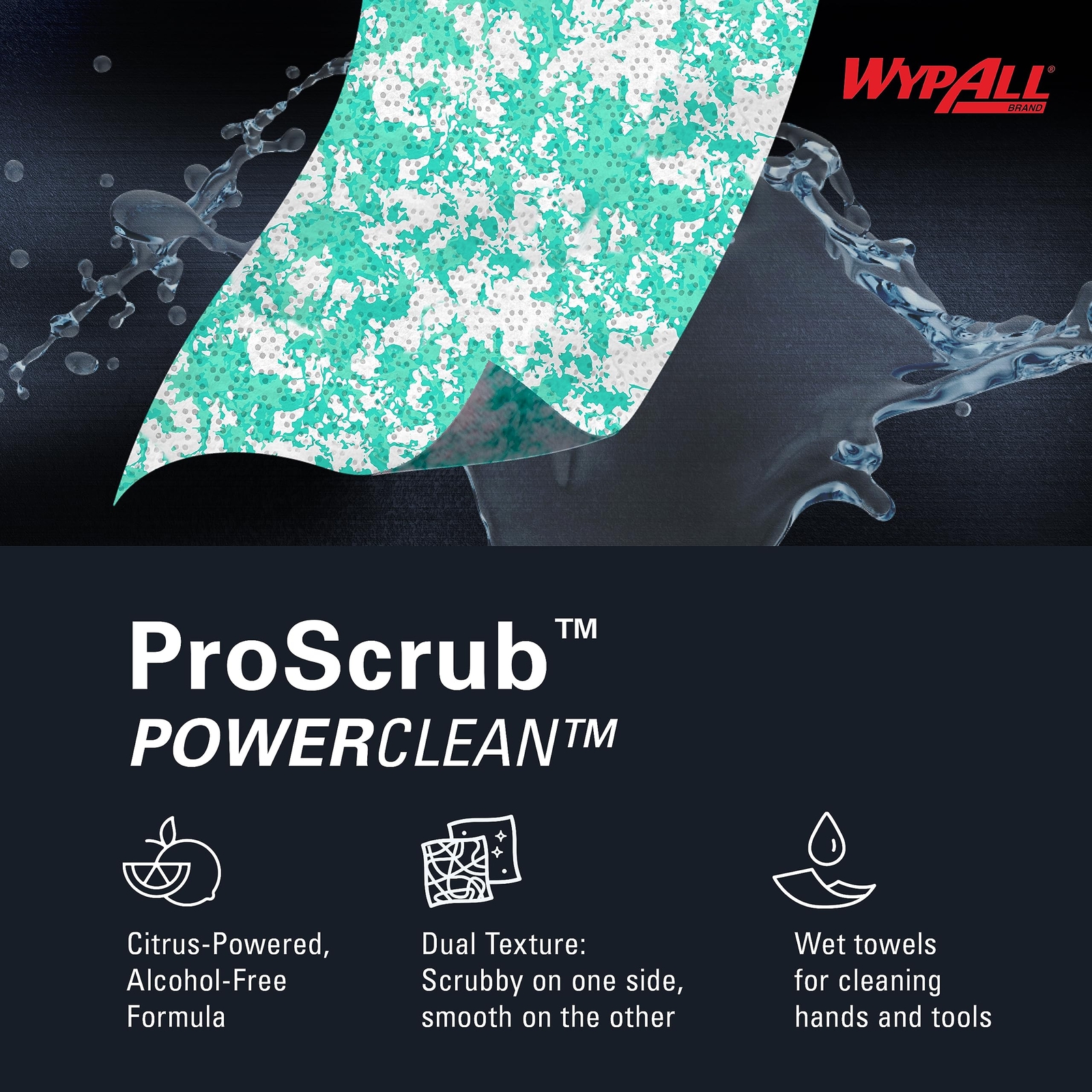 WypAll Power Clean ProScrub Cleaning Wipes Pack of 6 Citrus 450 Sheets