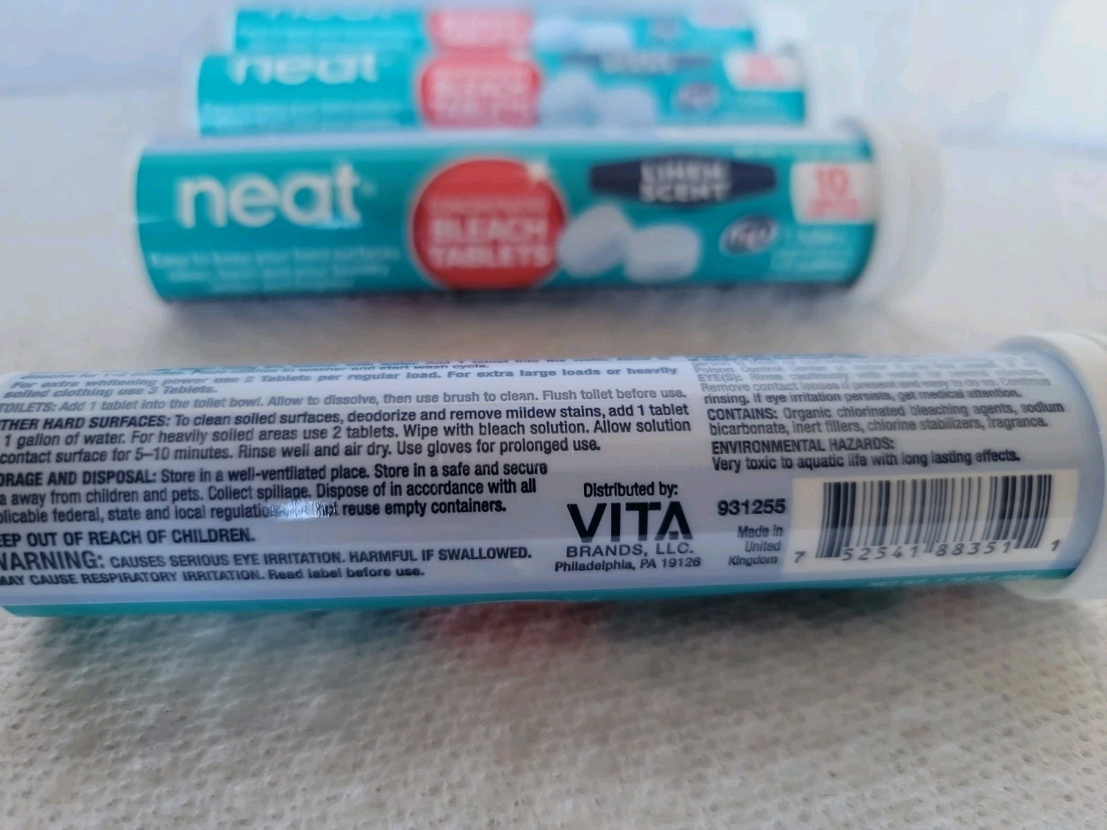 4x Neat Concentrated Bleach Tablets 40 Ct Total