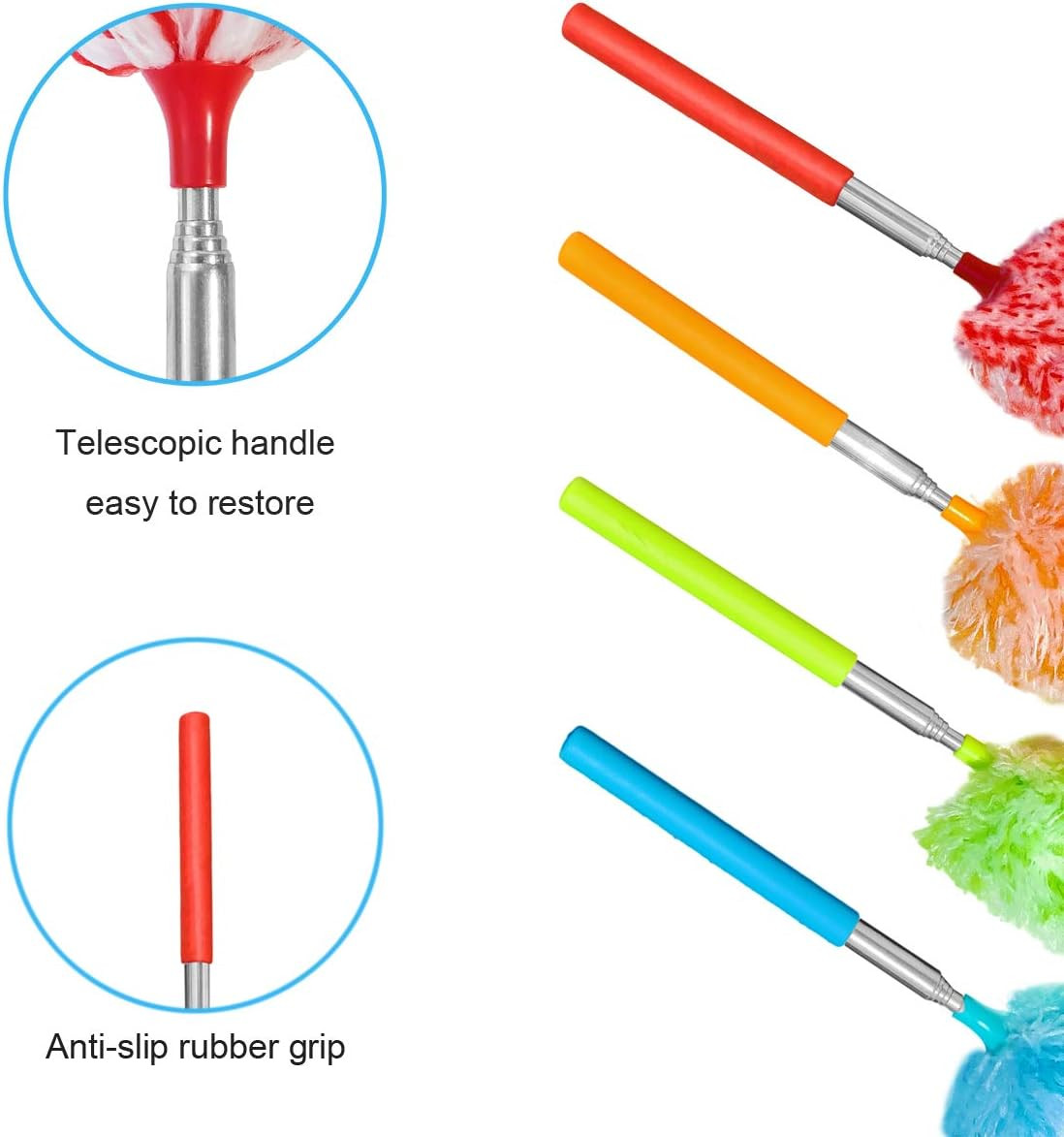 4 Pcs, [Microfiber] Hand [Duster] [Washable] Microfibre Cleaning Tool Extendable