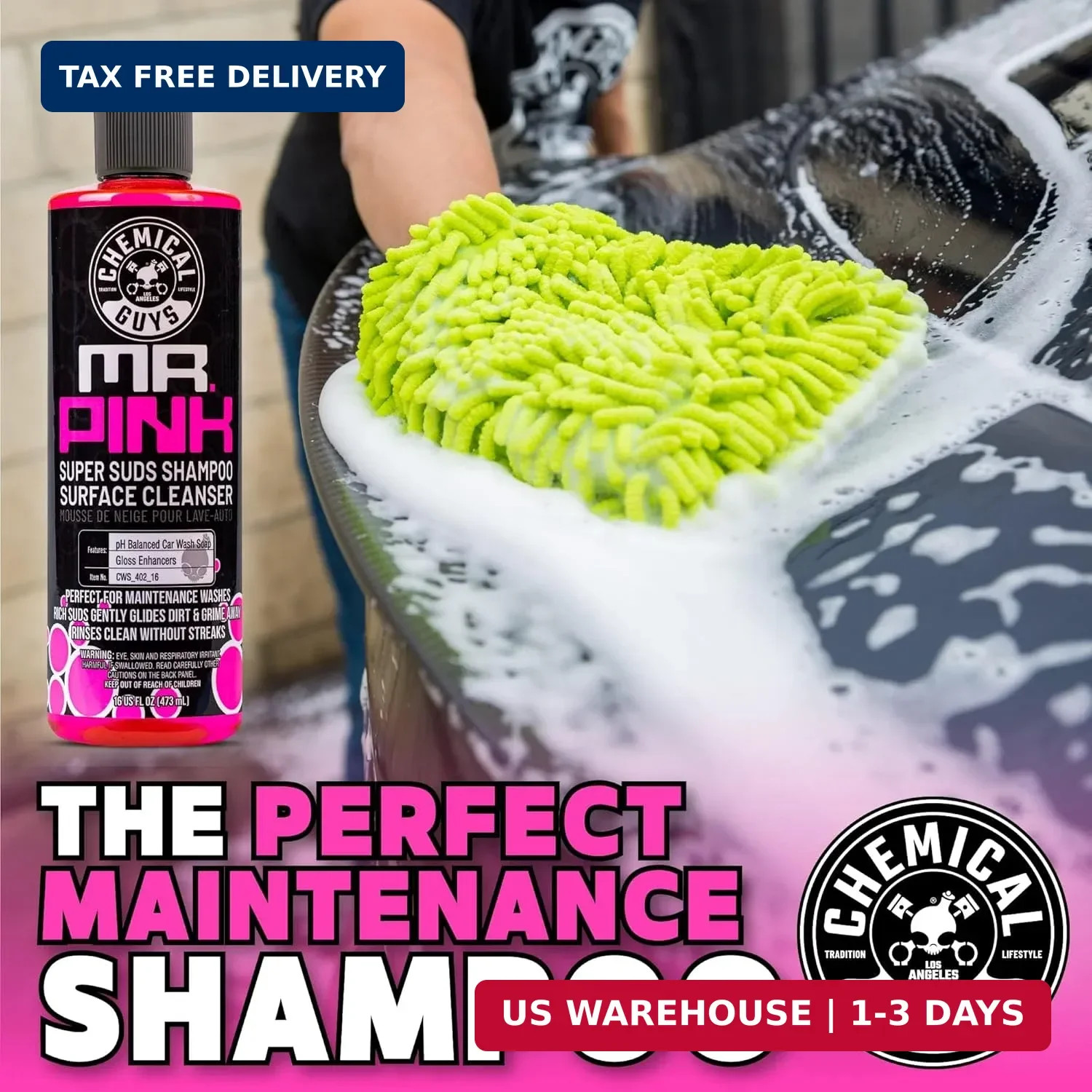 Chemical Guys Mr. Pink Car Wash Soap – 64 oz Super Suds Foaming Car Wash Soap fo