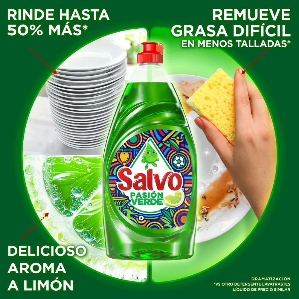 Salvo🍋Pasión Verde Jabón Lavatrastes 900ml / Salvo🍋Dish Soap Detergent 30oz