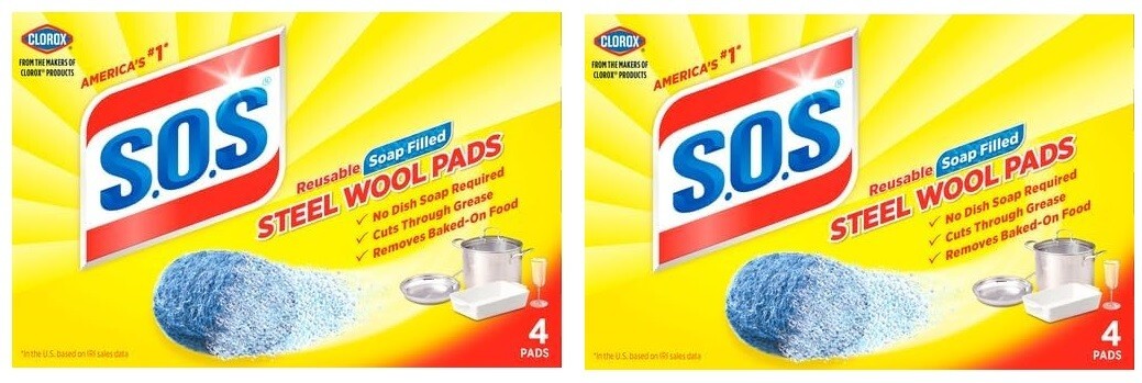 S.O.S. Steel Wool Soap Pads, 4 Count Each stainless steel pots remove rust lot