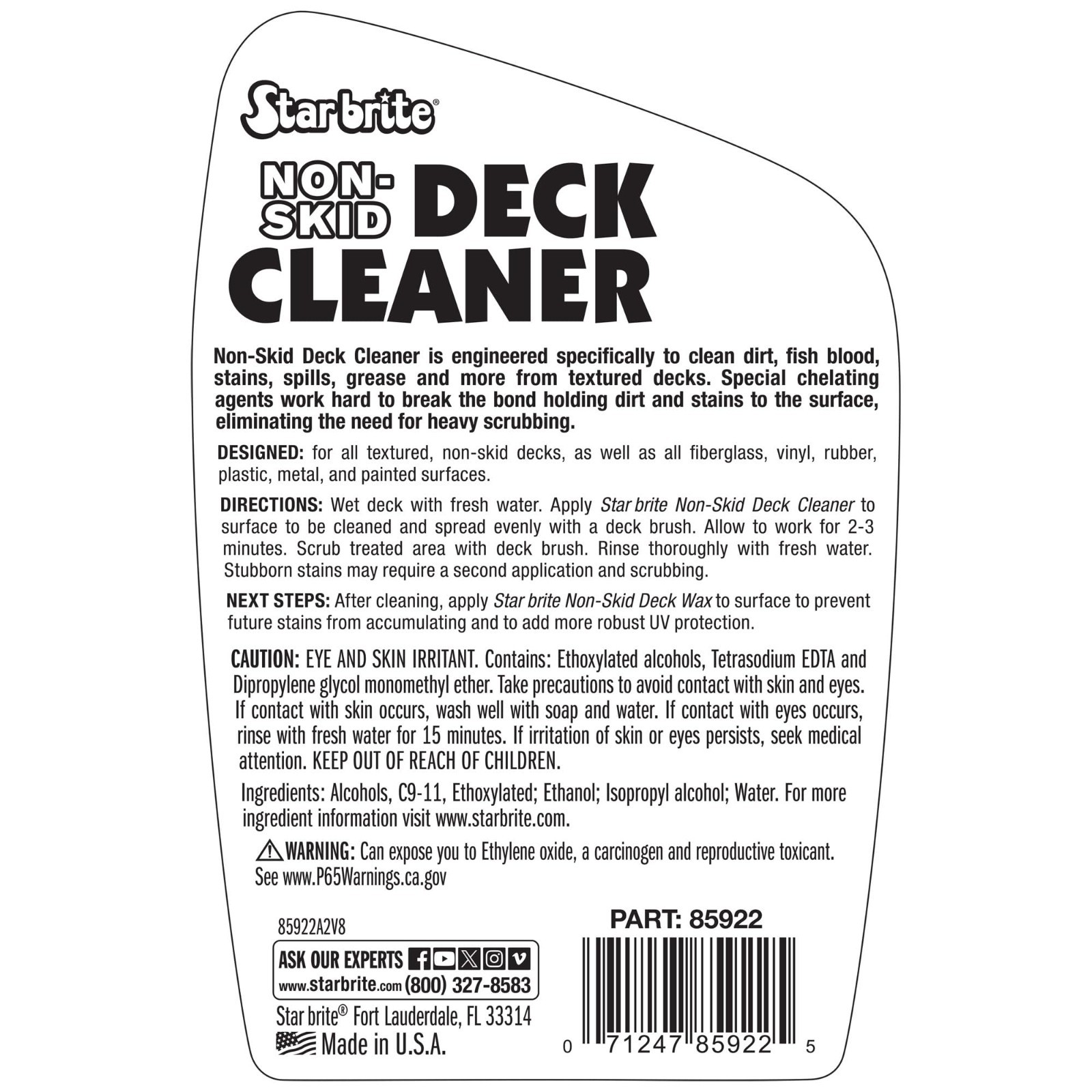 Non-Skid Deck Cleaner & Protectant – 22oz Spray for Fiberglass & Painted Surface