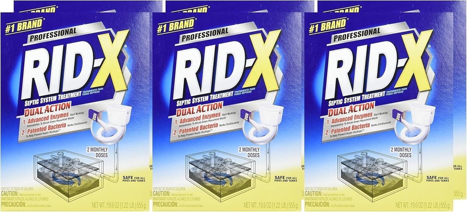 RID-X Septic Tank Treatment, 12 Month Supply Of Powder, 117.6 oz, 100% Biobased