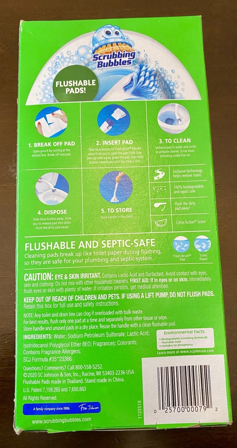 Scrubbing Bubbles Fresh Brush Toilet Cleaning System with Flushable Pads New
