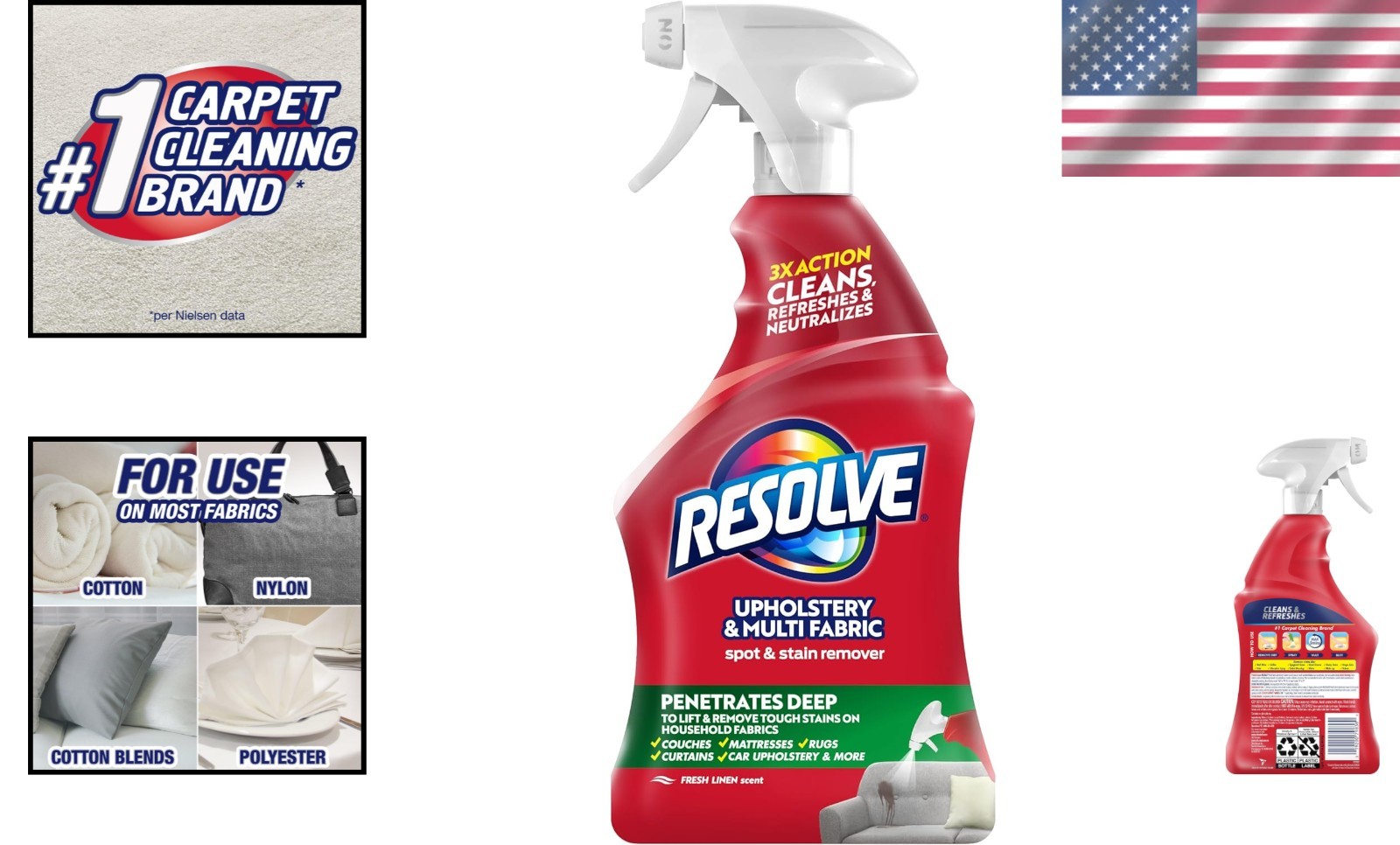 Concentrated 22 Fl Oz Upholstery Stain Remover for Cotton & Polyester Fabrics