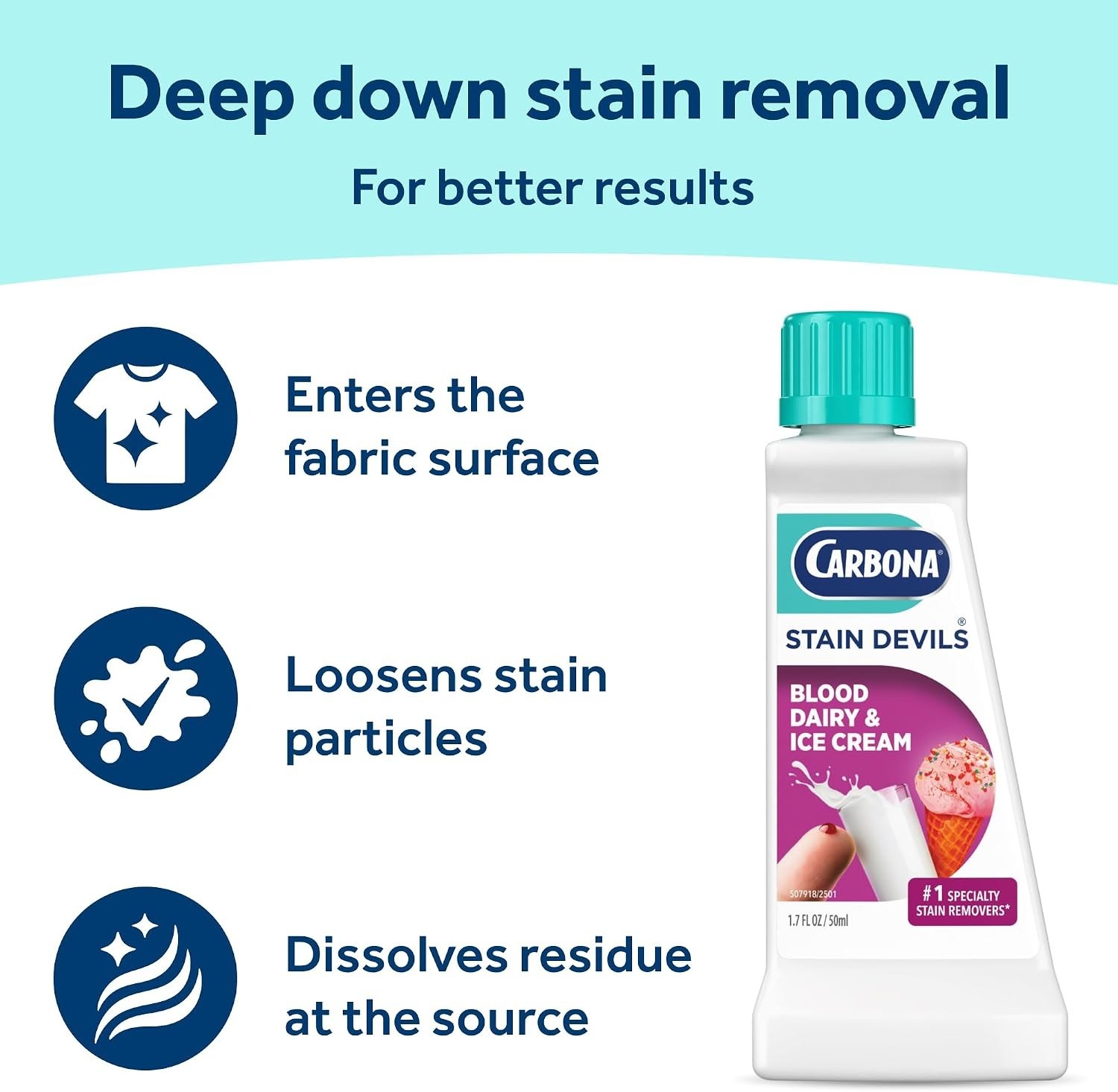 Sensitive Skin Approved Stain Remover for Blood, Dairy & Ice Cream – 1.7 Oz