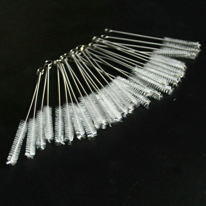 100Pcs/Set Cleaning Brush for Bottle Pipe Stainless Steel Nylon Straw Cleaners