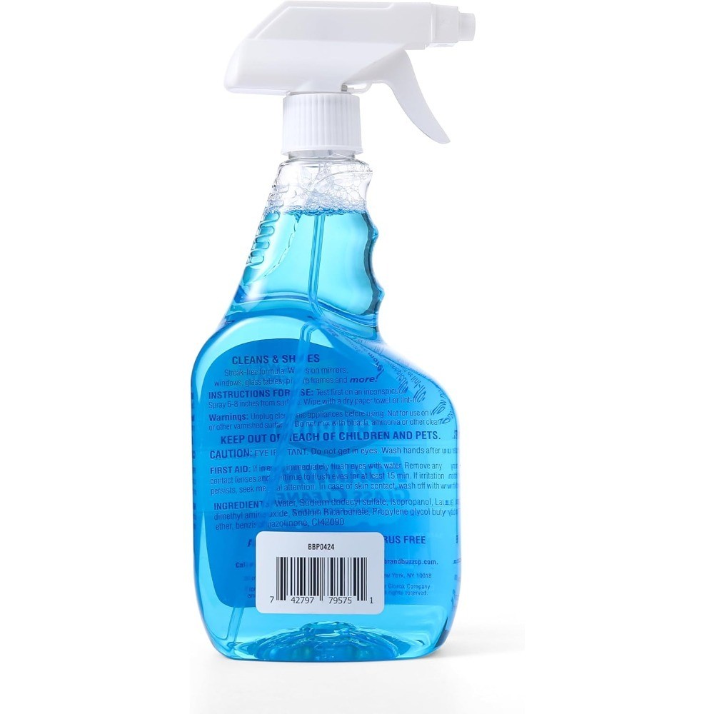 Foaming Glass Cleaner Trigger Spray for Windows Mirrors No Drip Streak Free