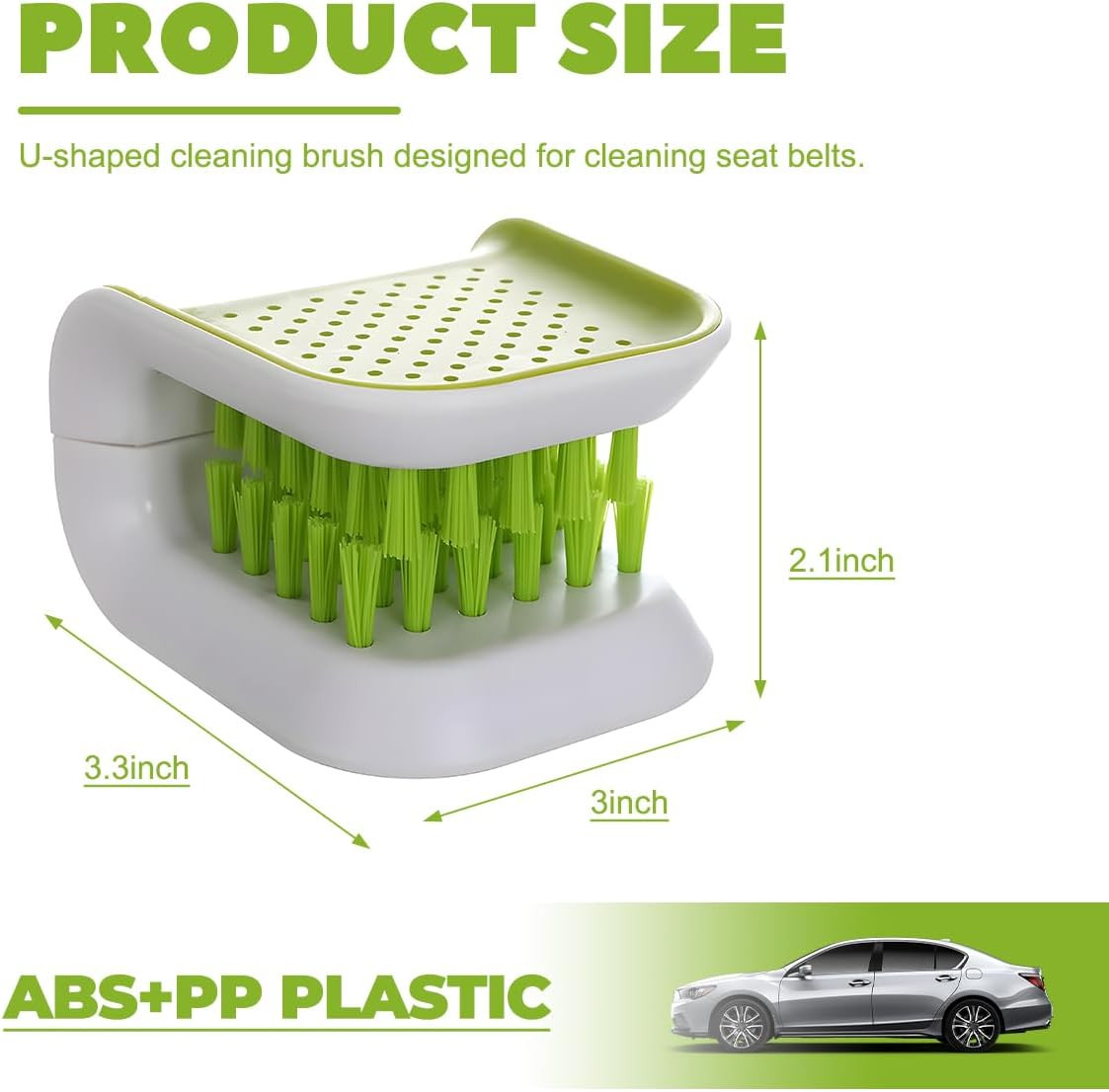 Car Seat Belt Cleaning Brush, Double Sided U-Shaped Safety Belt Bristle Scrubber