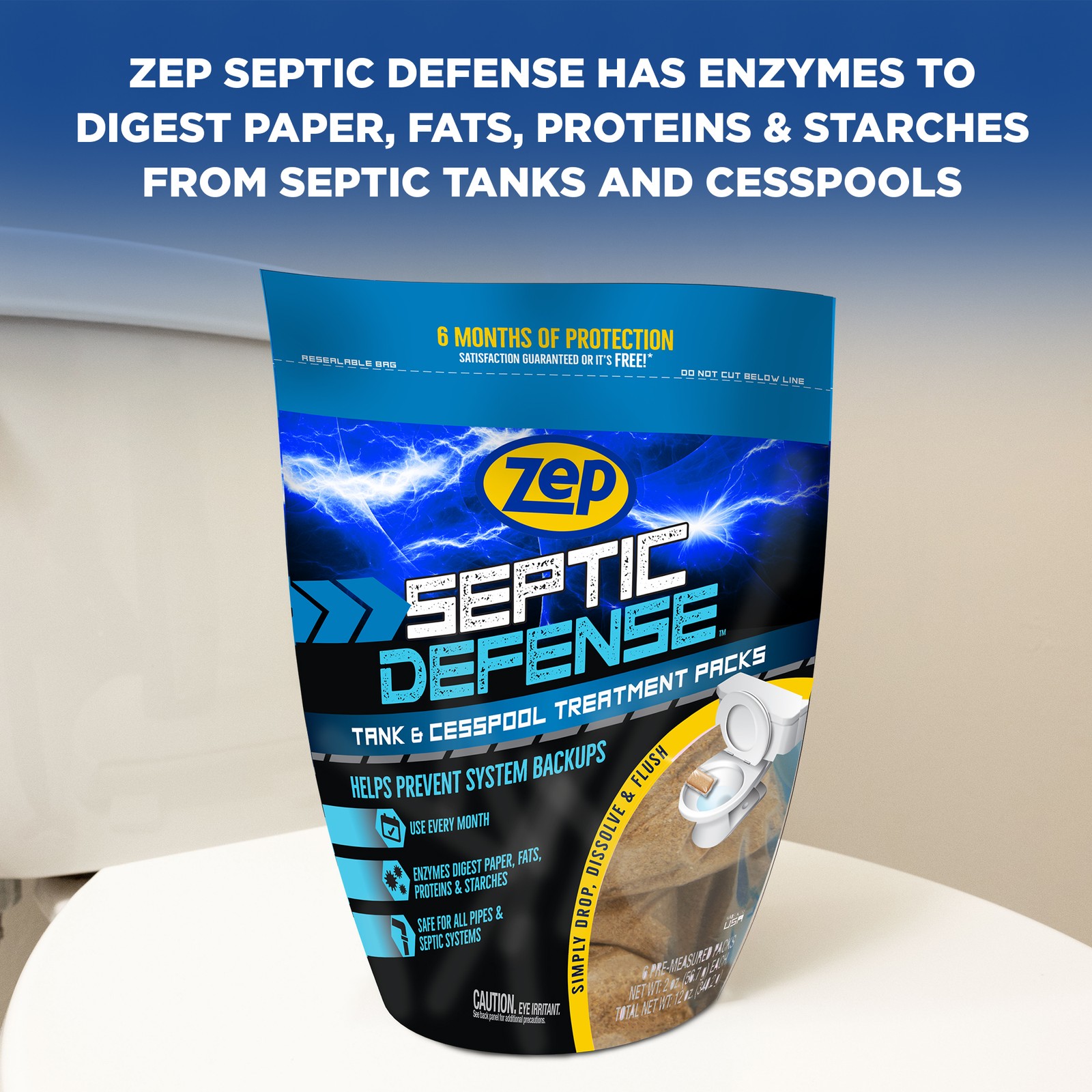 Zep ZSTP6 – 6-pack Concentrated Septic Treatment (Case of 6) Safe For All Septic