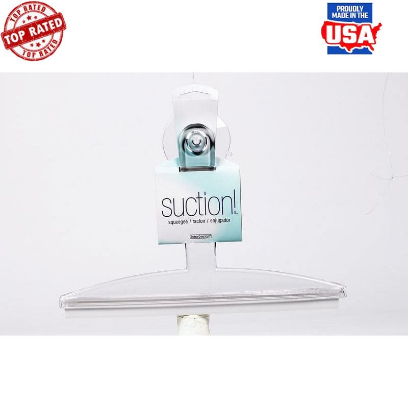 Plastic Suction Squeegee W/ Storage Hook for Tile Walls Fit Shower & Bathroom