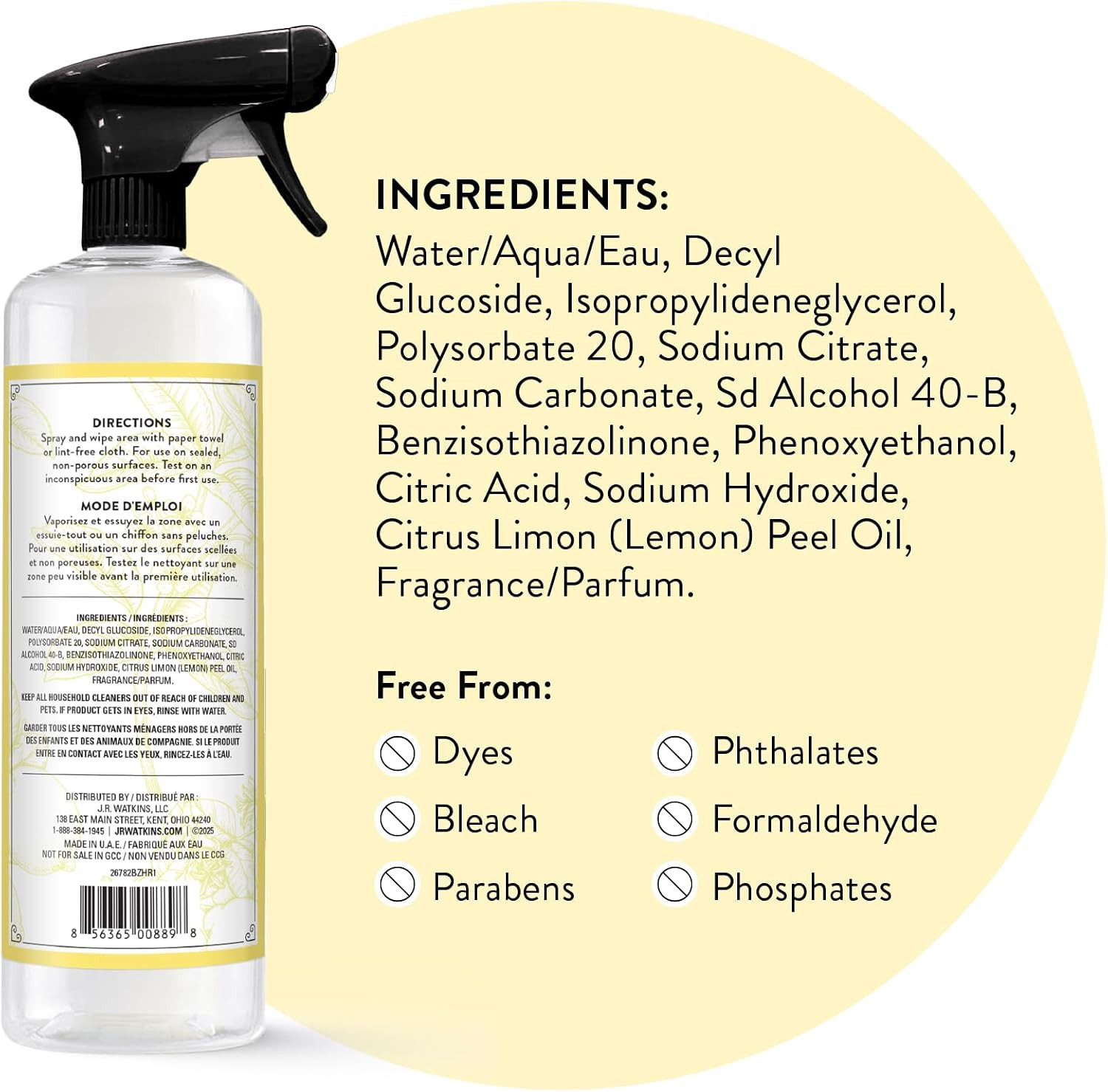 JR Watkins All Purpose Cleaner Lemon 24Floz – 2Pk